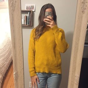 Cozy Mustard Knit Sweater